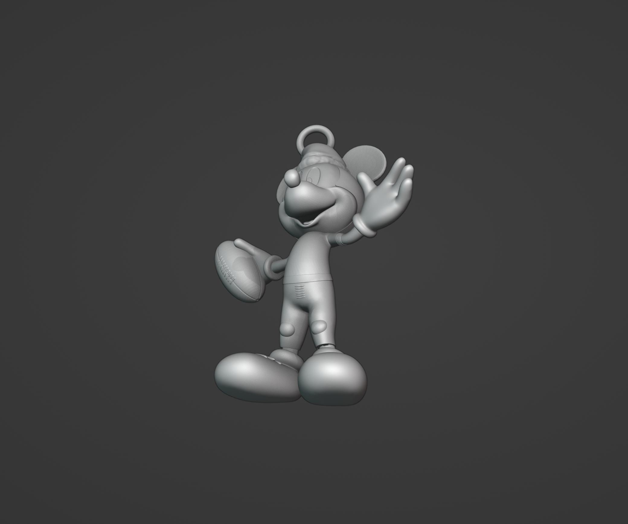 Football Mickey Christmas Ornament 3D print model_3