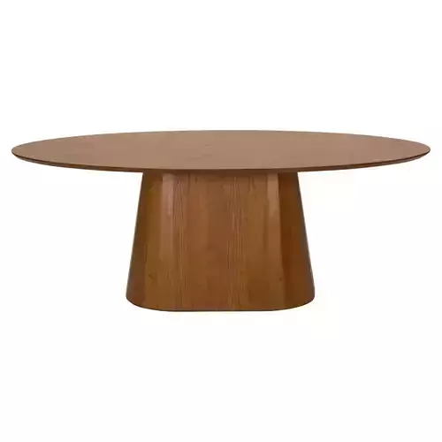 Oval wooden dining table 3D model