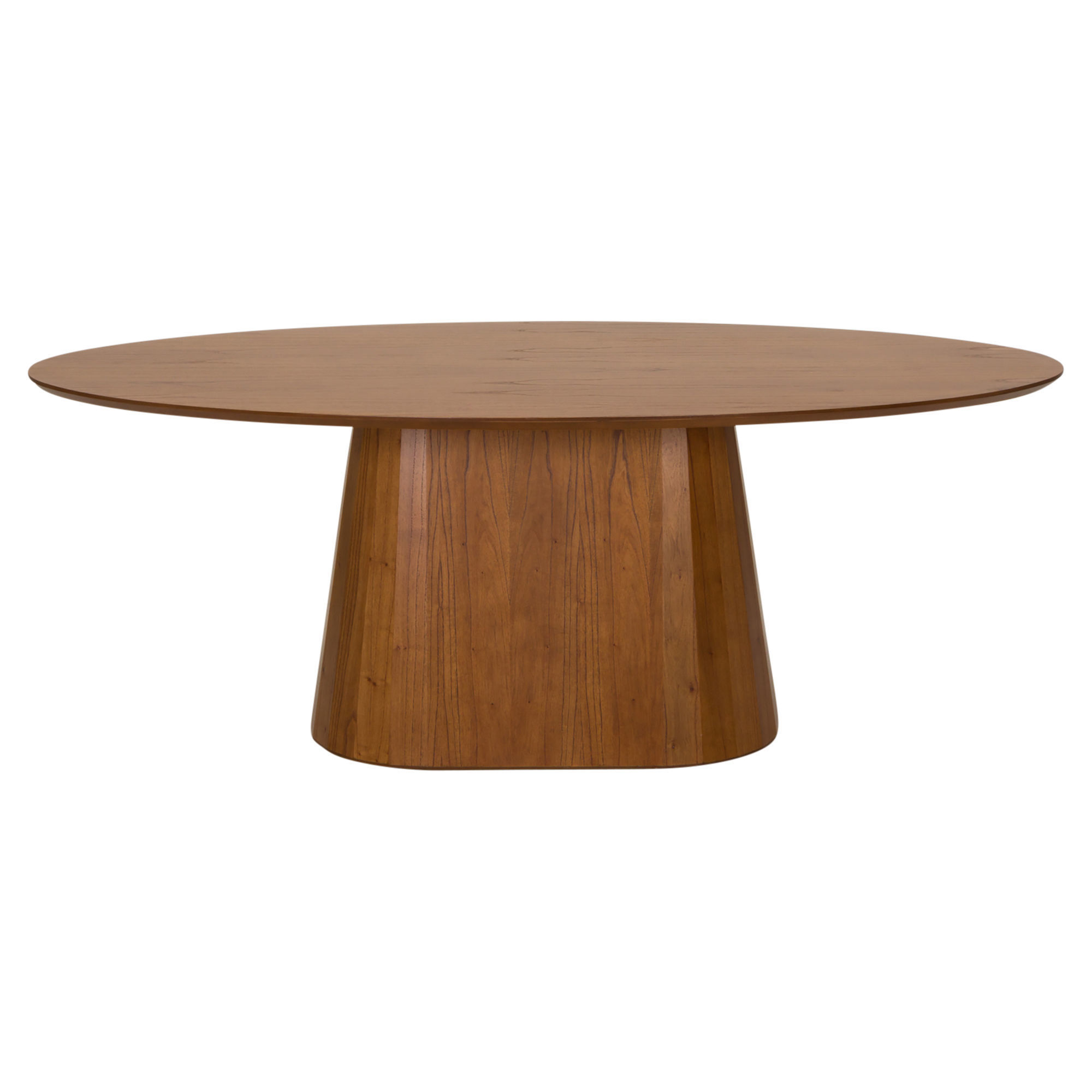 Oval wooden dining table 3D model rigged | CGTrader
