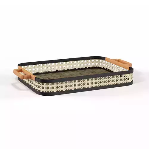 Straw dinner tray 3D model