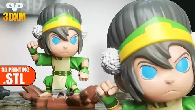 Toph Chibi STL for 3D Printing 3DXM ChibiSTL
