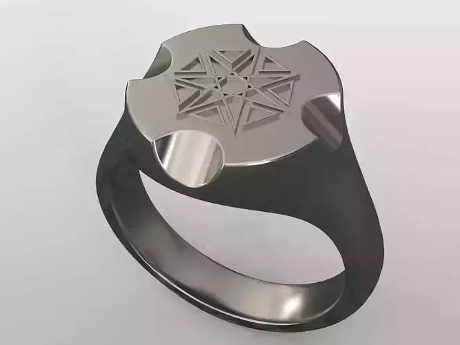 heptagram star signet ring size 9