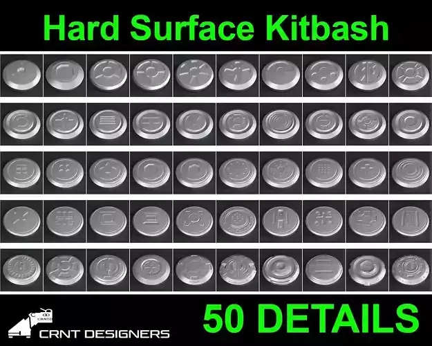 Hard Surface Kitbash Nut and Bolt Quad Topology 3D model