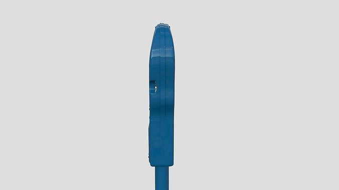 Parking Meter Blue Low-poly 3D model 4