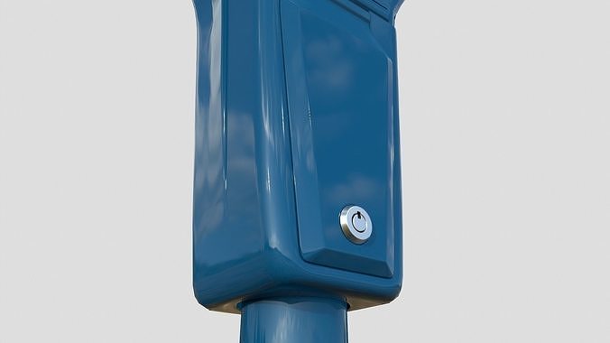 Parking Meter Blue Low-poly 3D model 7