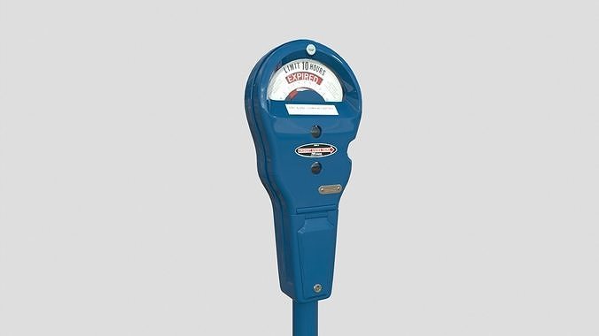 Parking Meter Blue Low-poly 3D model 3