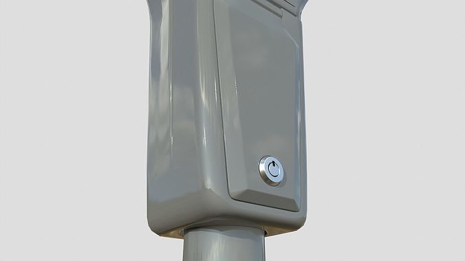 Parking Meter Gray Low-poly 3D model 7