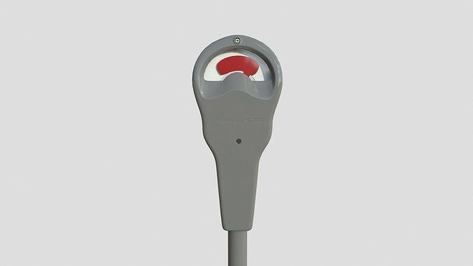 Parking Meter Gray Low-poly 3D model 5