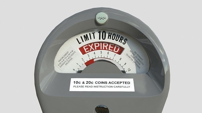 Parking Meter Gray Low-poly 3D model 6