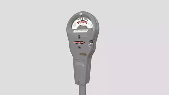 Parking Meter Gray Low-poly 3D model