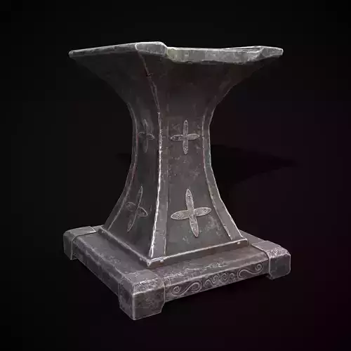 Ornamented Tool Makers Anvil Low-poly 3D model