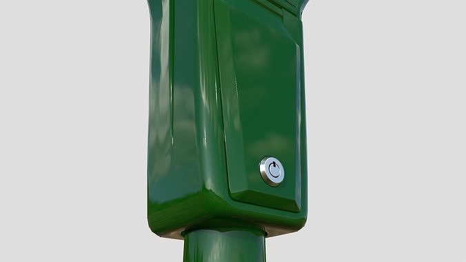 Parking Meter Green Low-poly 3D model 7