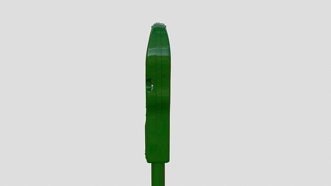 Parking Meter Green Low-poly 3D model 4