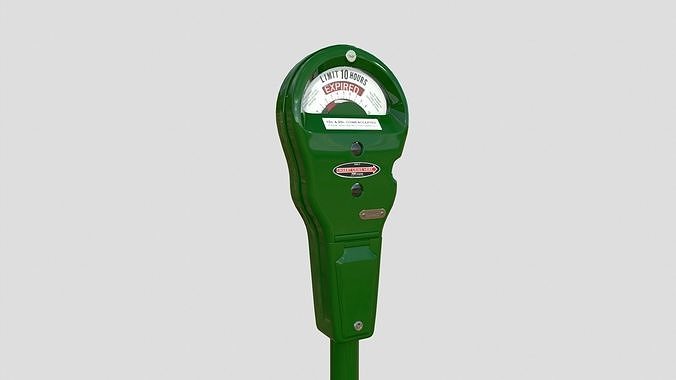 Parking Meter Green Low-poly 3D model 3