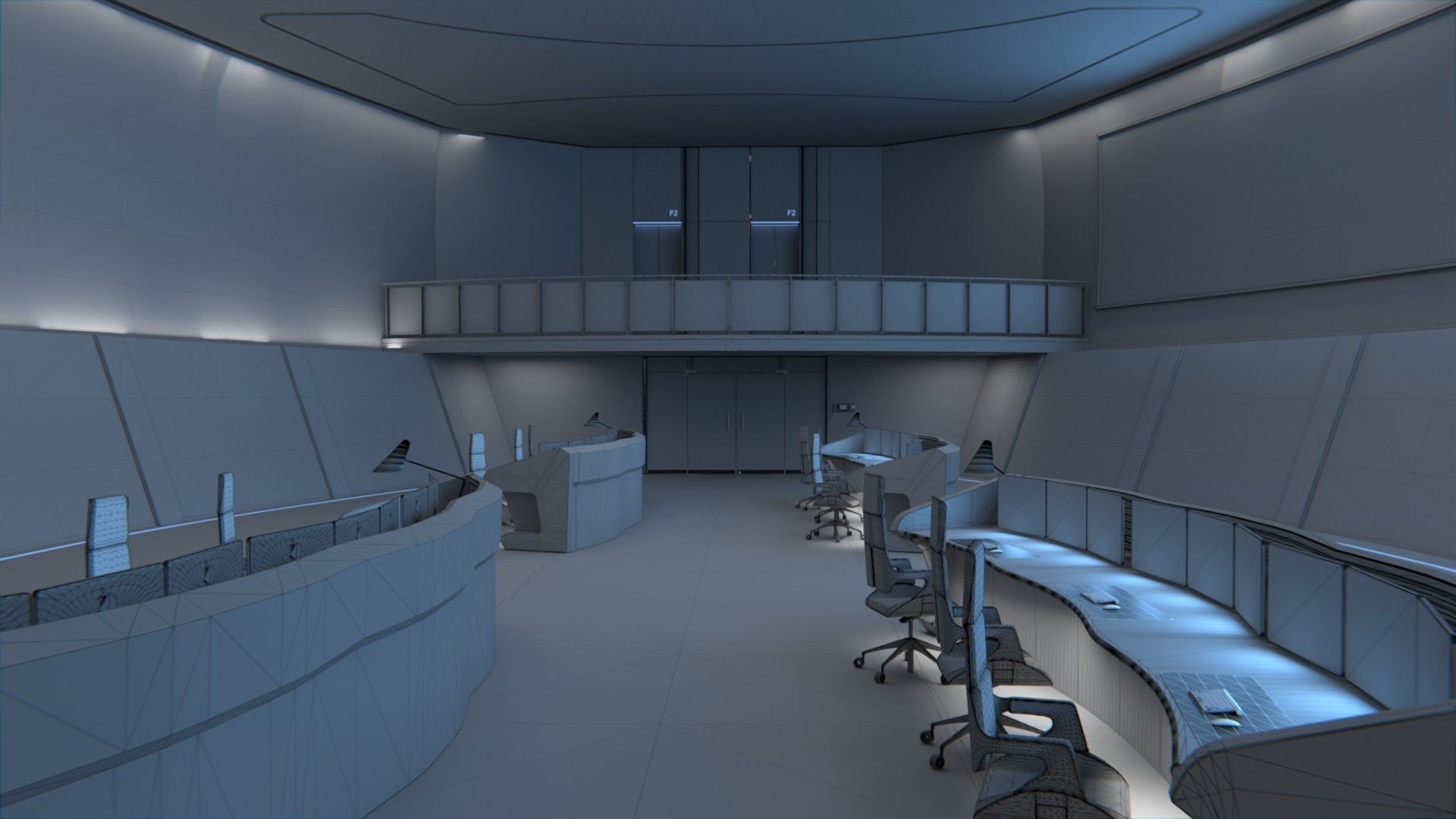 monitoring Center Command Center 3D model_15