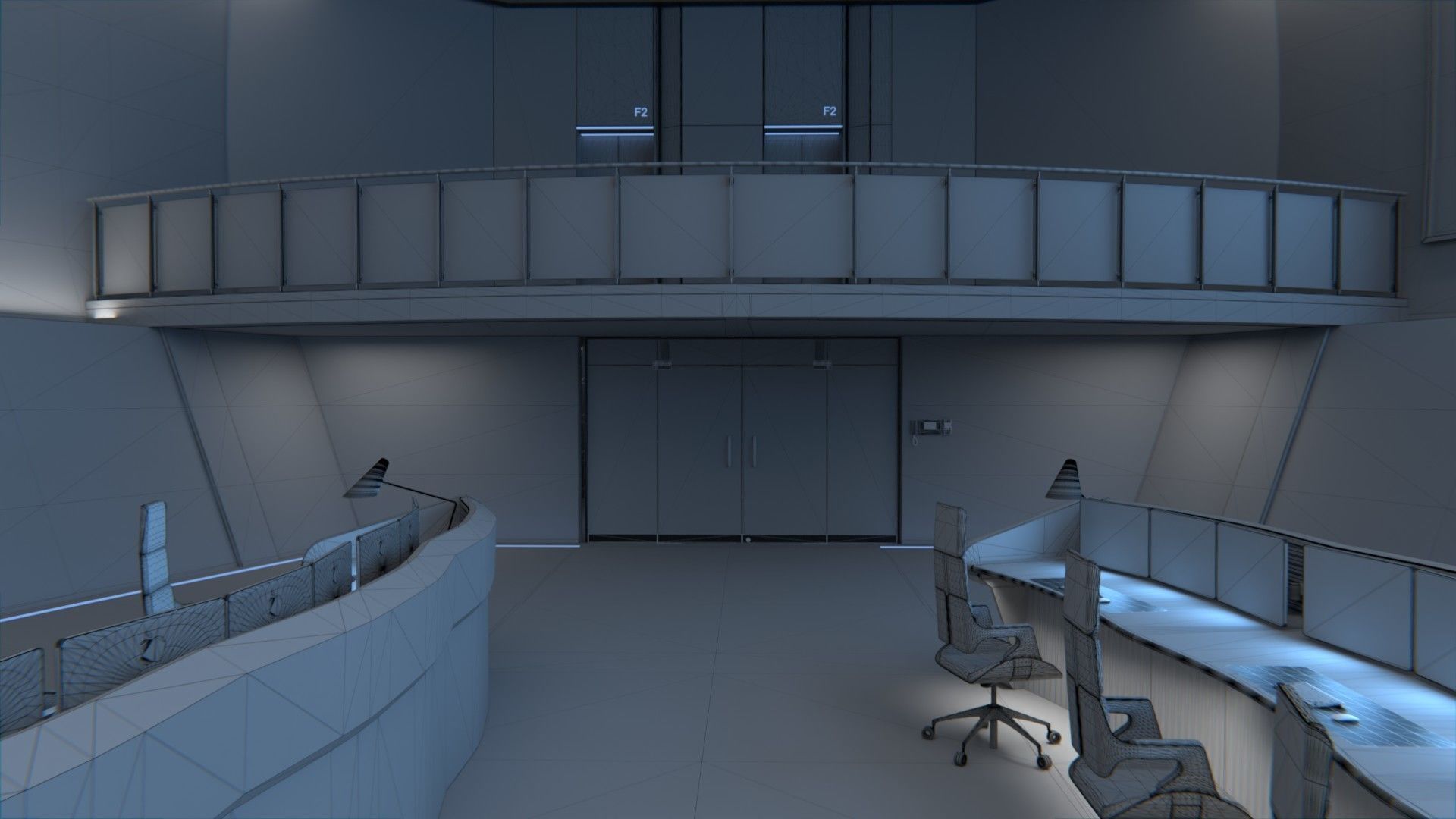 monitoring Center Command Center 3D model_16