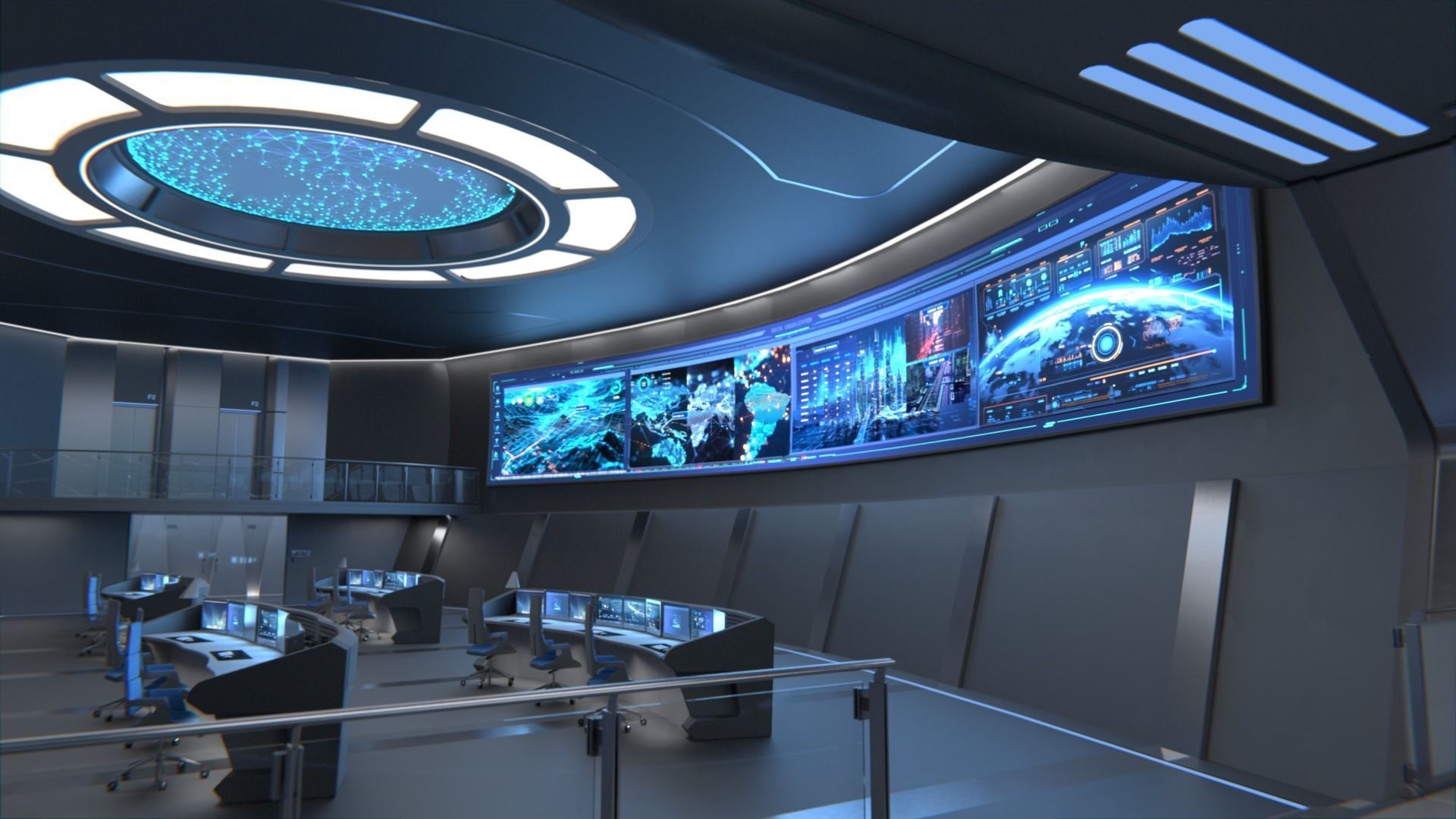 monitoring Center Command Center 3D model_1