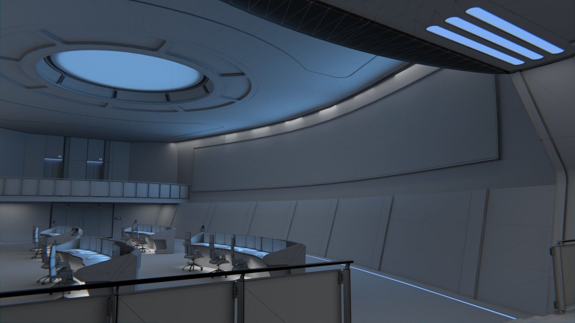 monitoring Center Command Center 3D model_10