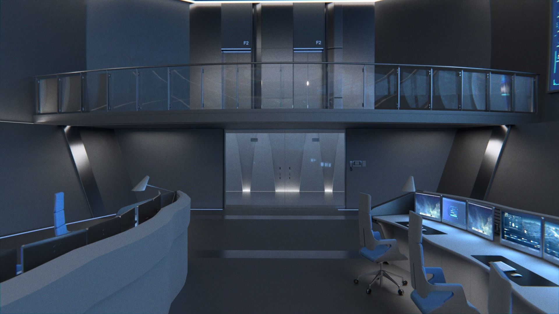 monitoring Center Command Center 3D model_12