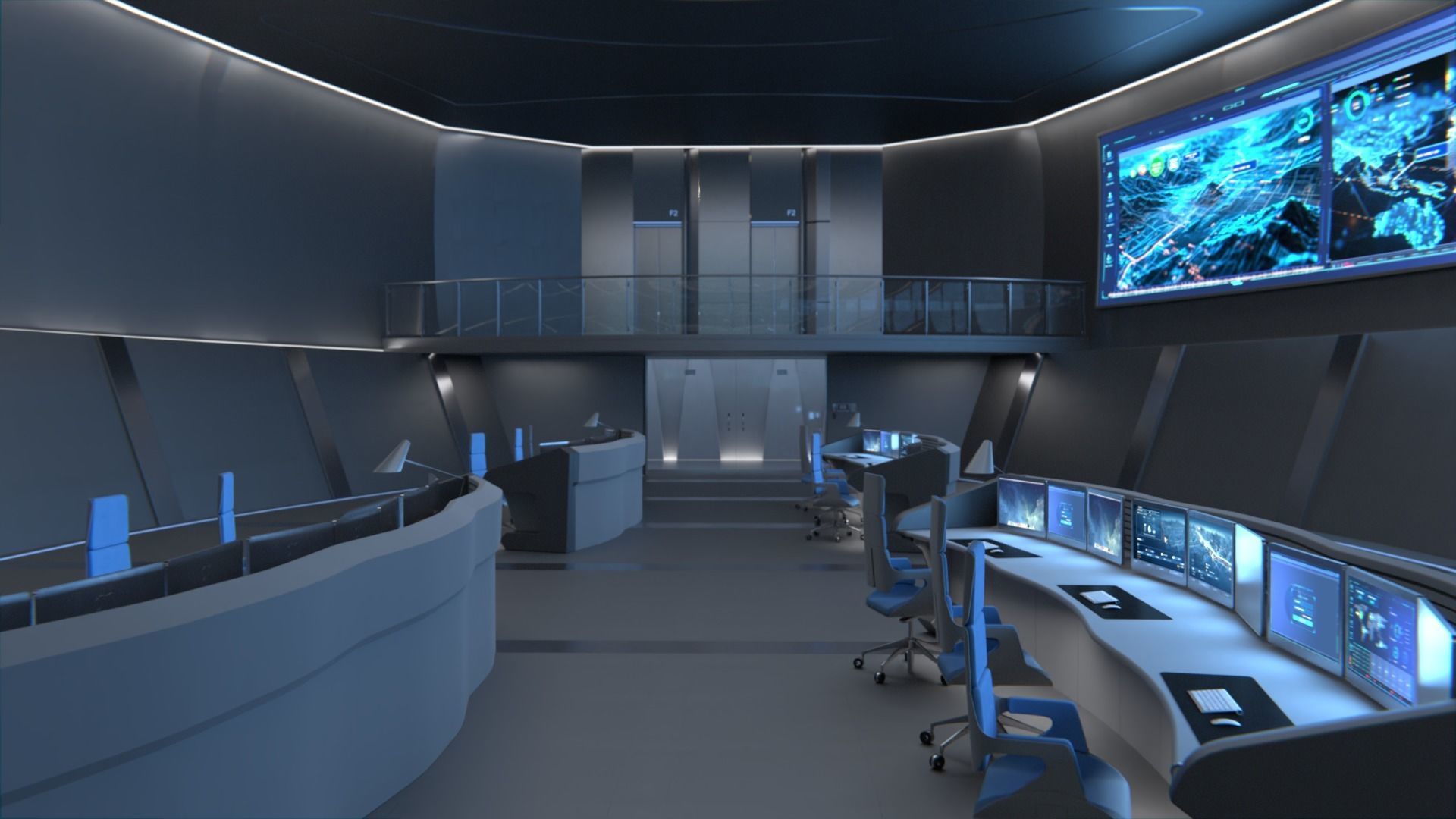 monitoring Center Command Center 3D model_7