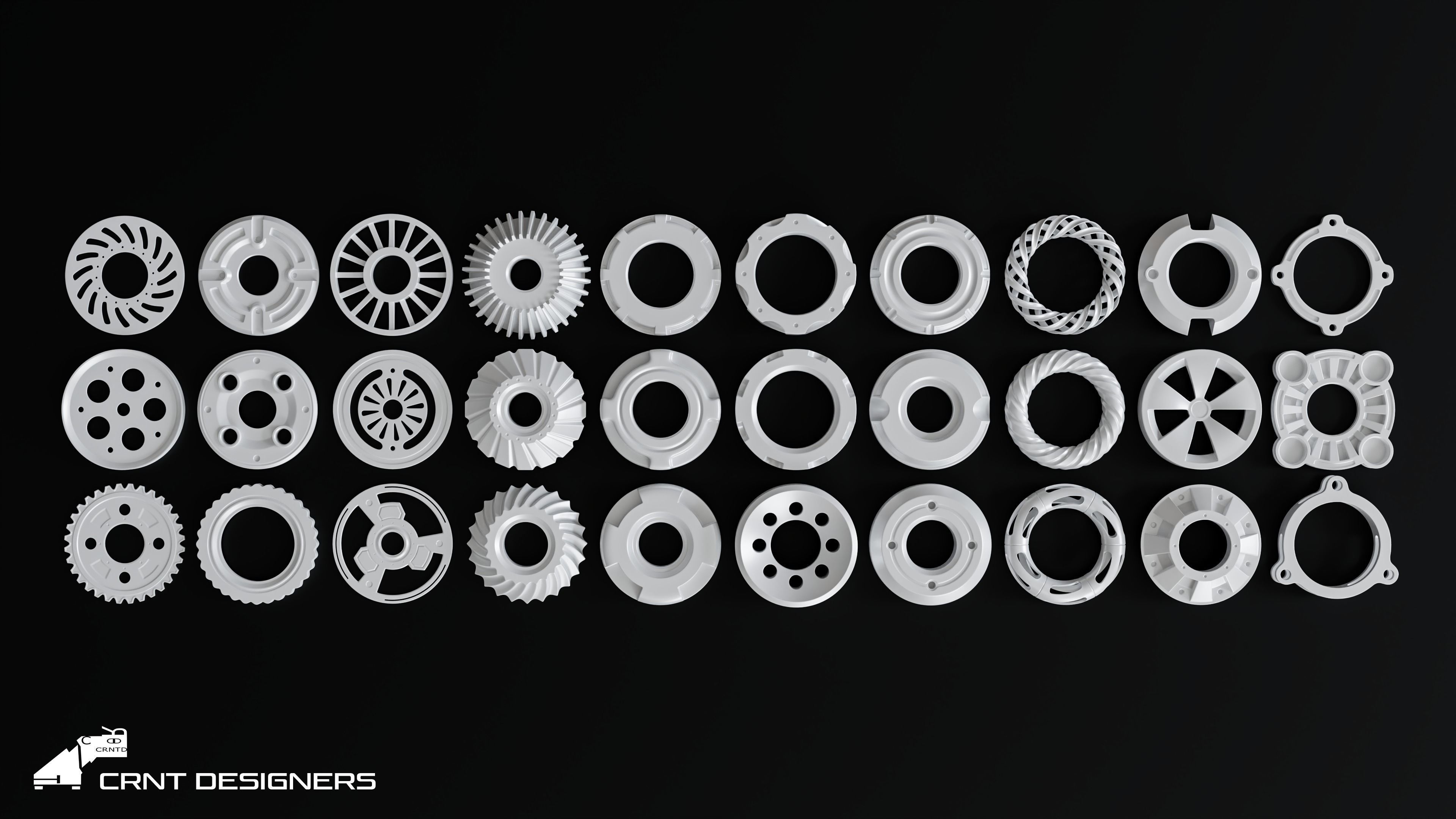 Hard Surface Kitbash Mechanical Gear 3D model_1