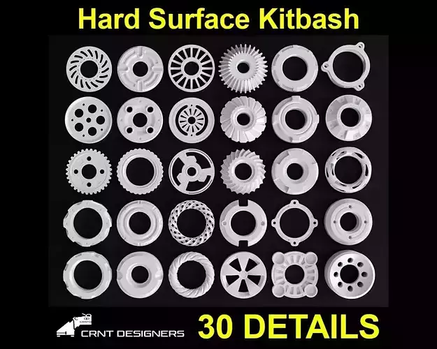 Hard Surface Kitbash Mechanical Gear 3D model