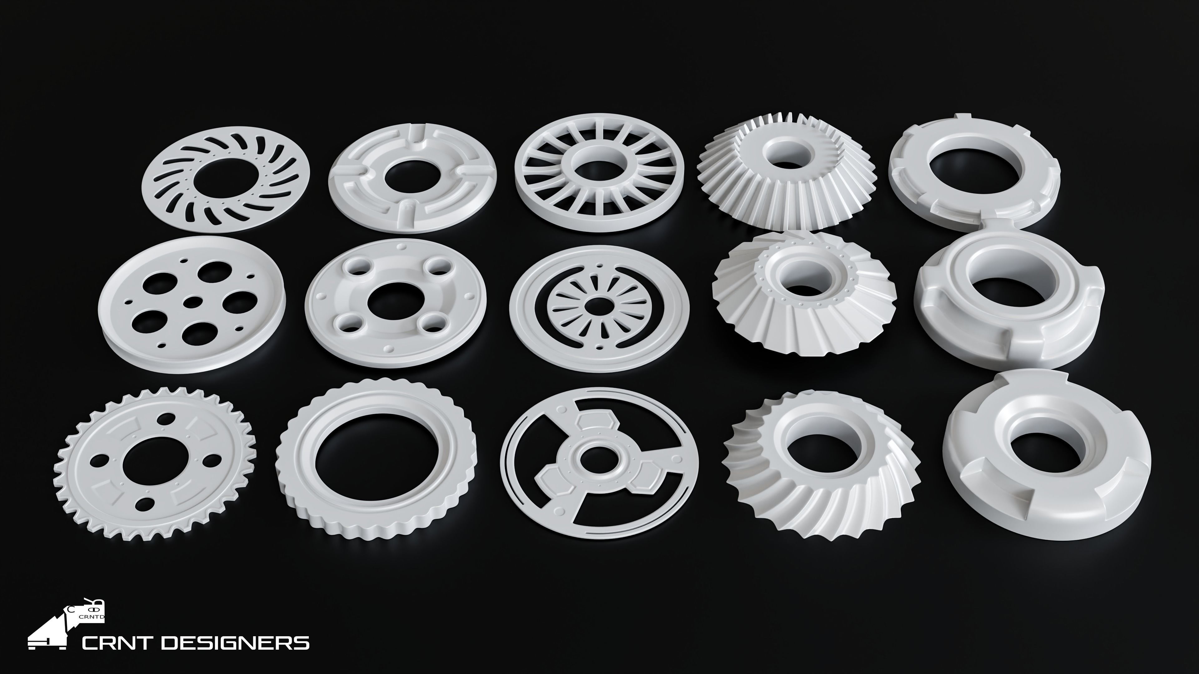 Hard Surface Kitbash Mechanical Gear 3D model_8