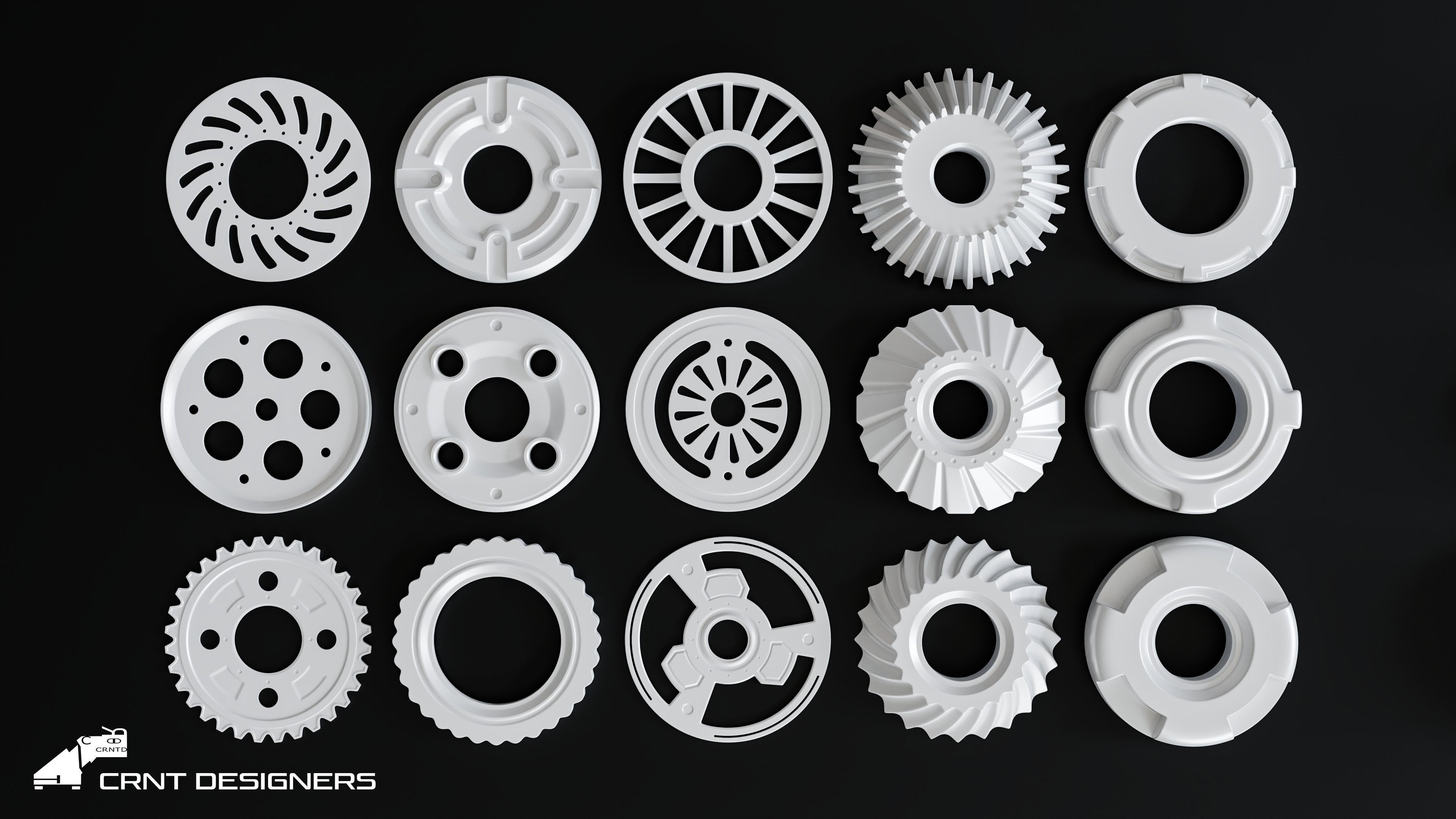Hard Surface Kitbash Mechanical Gear 3D model_3
