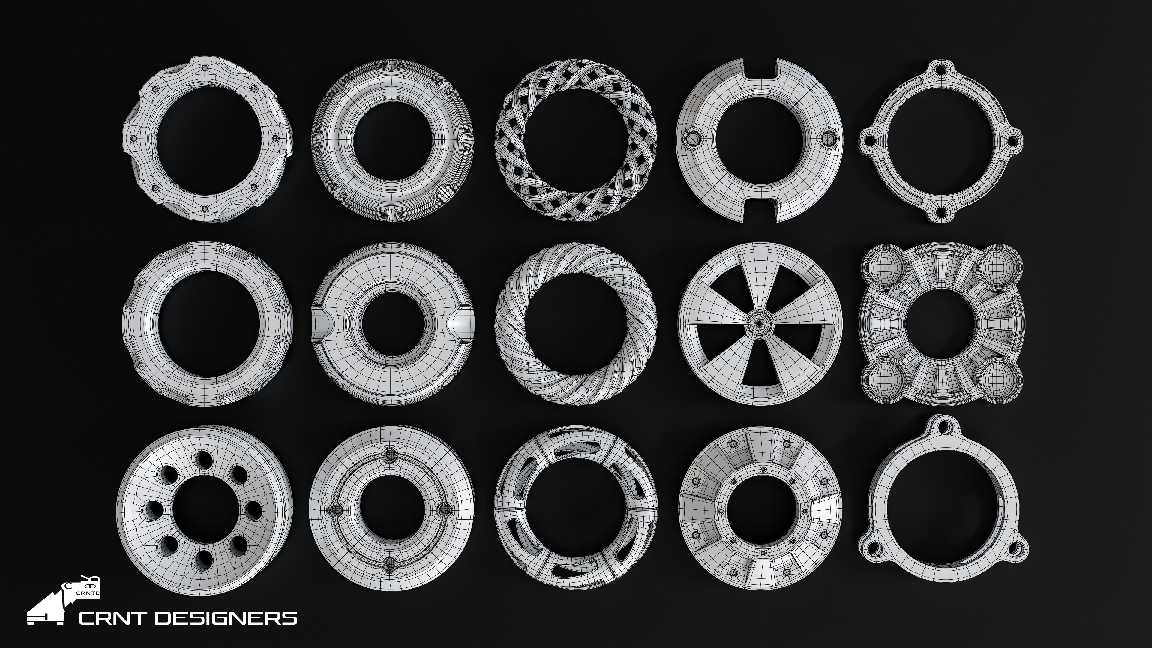 Hard Surface Kitbash Mechanical Gear 3D model_6