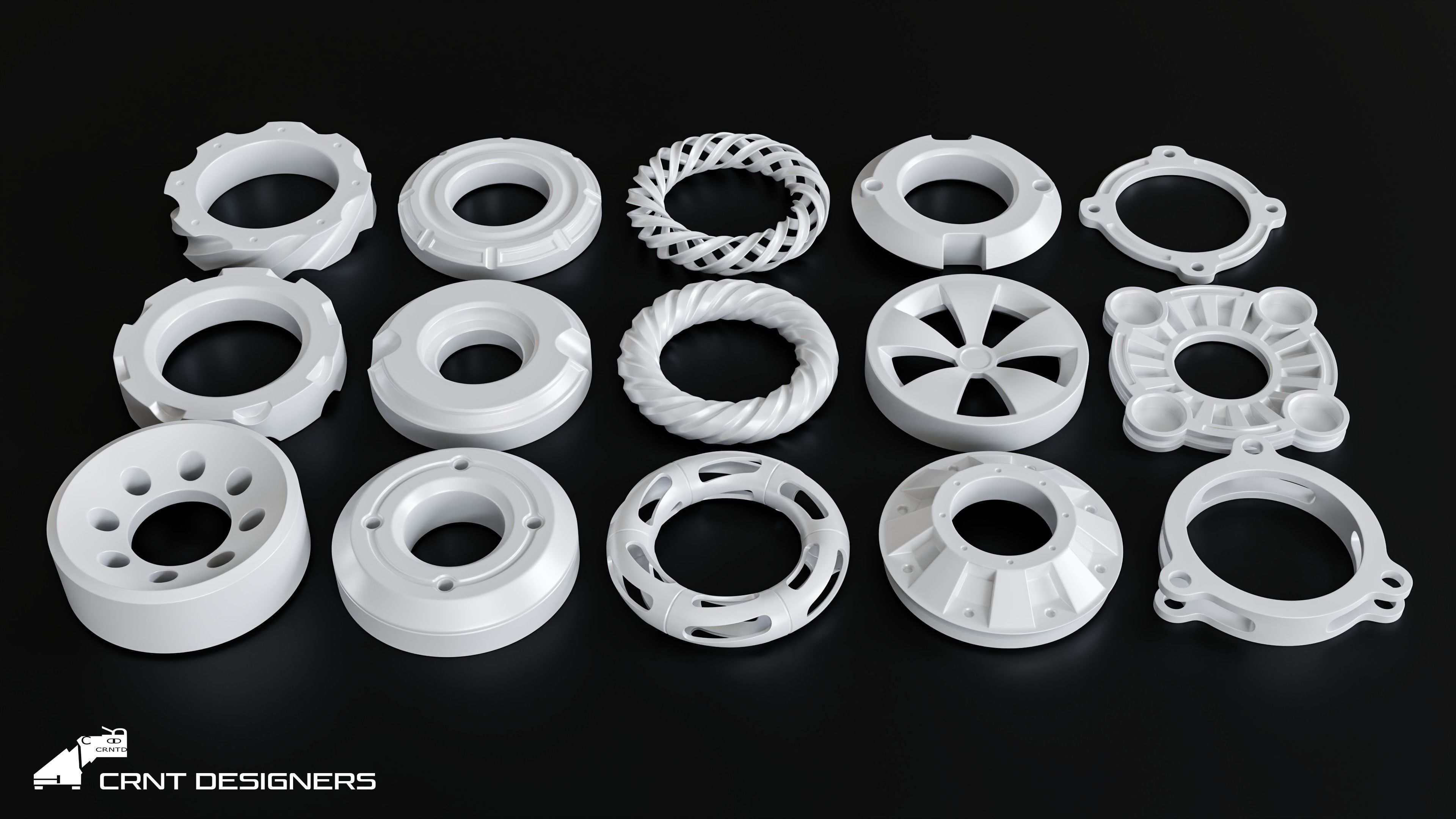 Hard Surface Kitbash Mechanical Gear 3D model_7