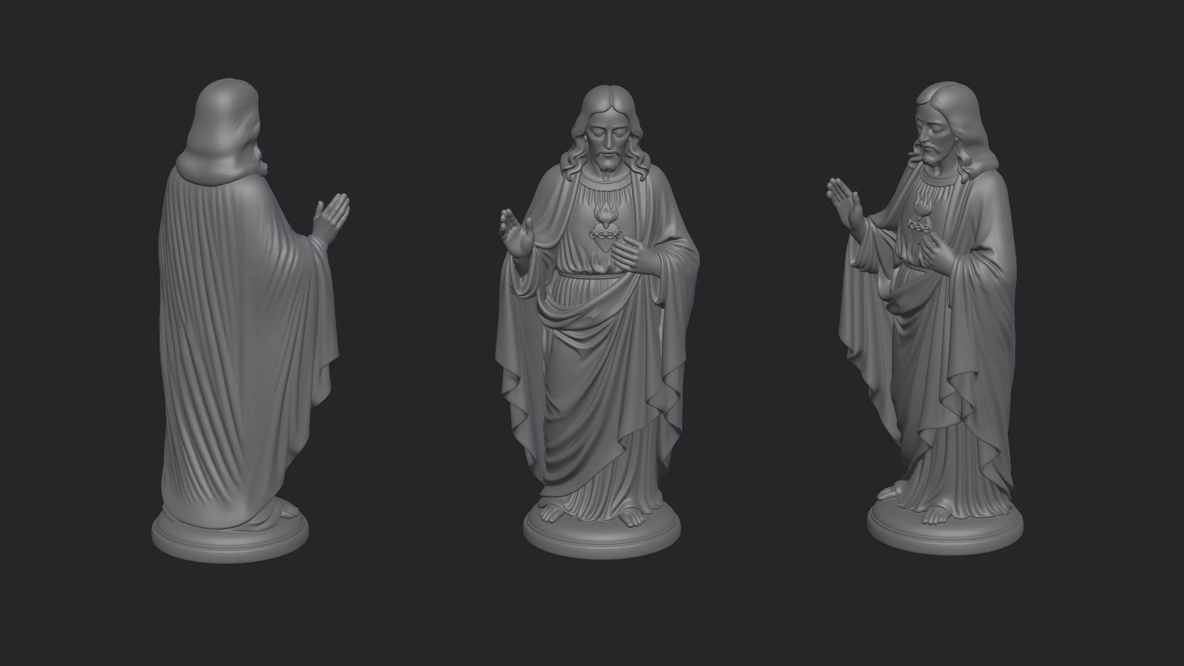 Jesus Red Tunic Sculpture 3D print model_2