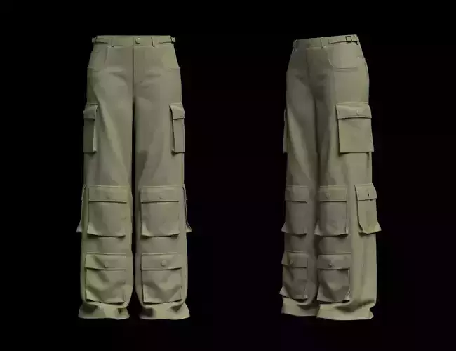 Womens  Cargo Pant 3d Model
