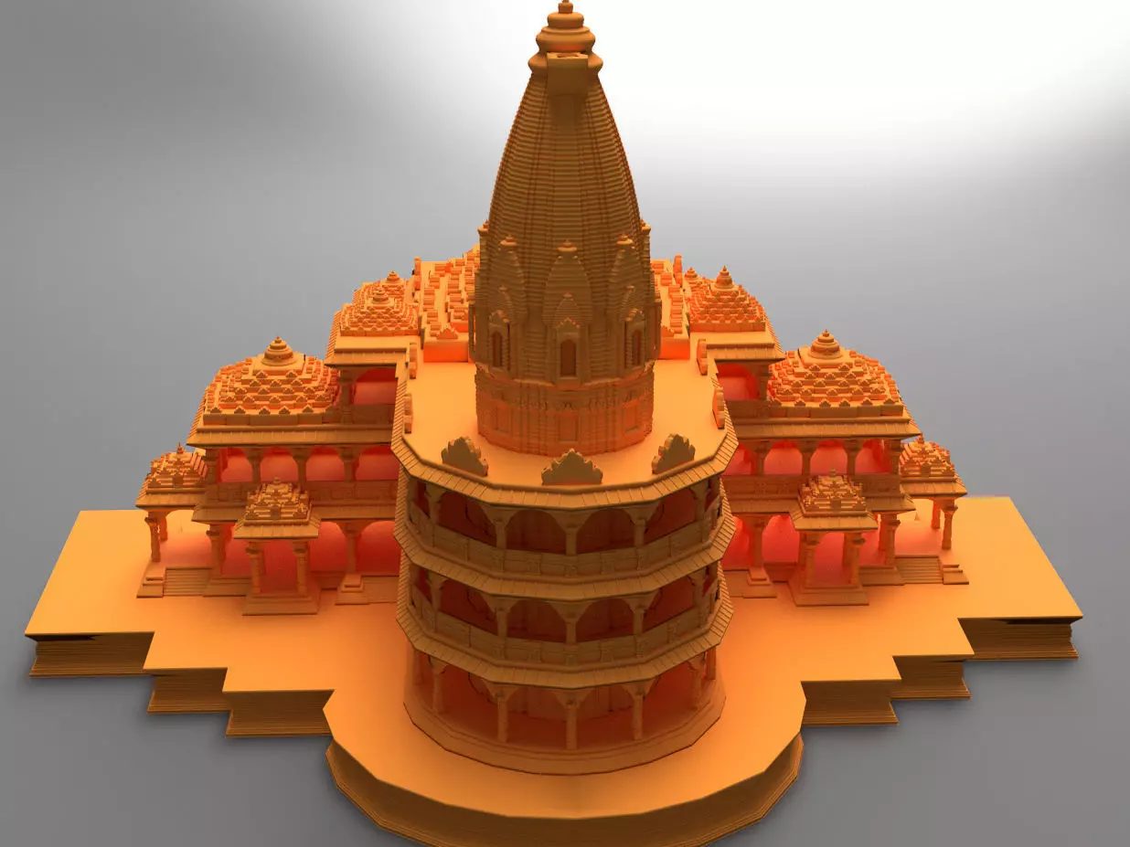 AYODHYA RAMALAYAM MODEL TEMPLE GOLD SILVER BRONZE ROLD 3D print model