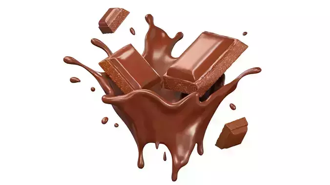 Chocolate Splash liquid 02 3D model