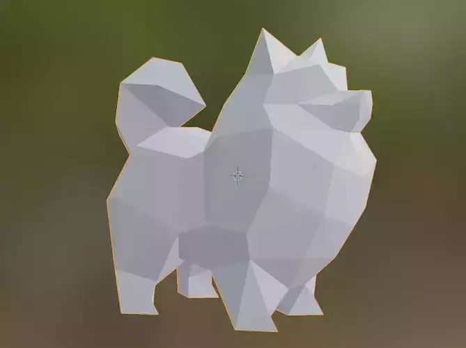 perro pomerania low poly