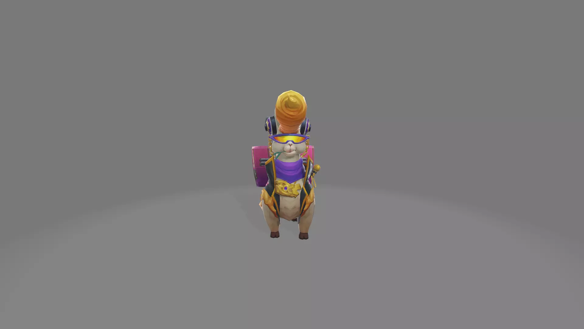 Fat Steed Low-poly 3D model_0