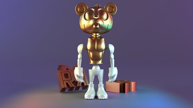 Standing fantasy man statue 3D print model