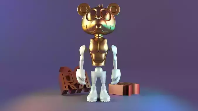 Standing fantasy man statue