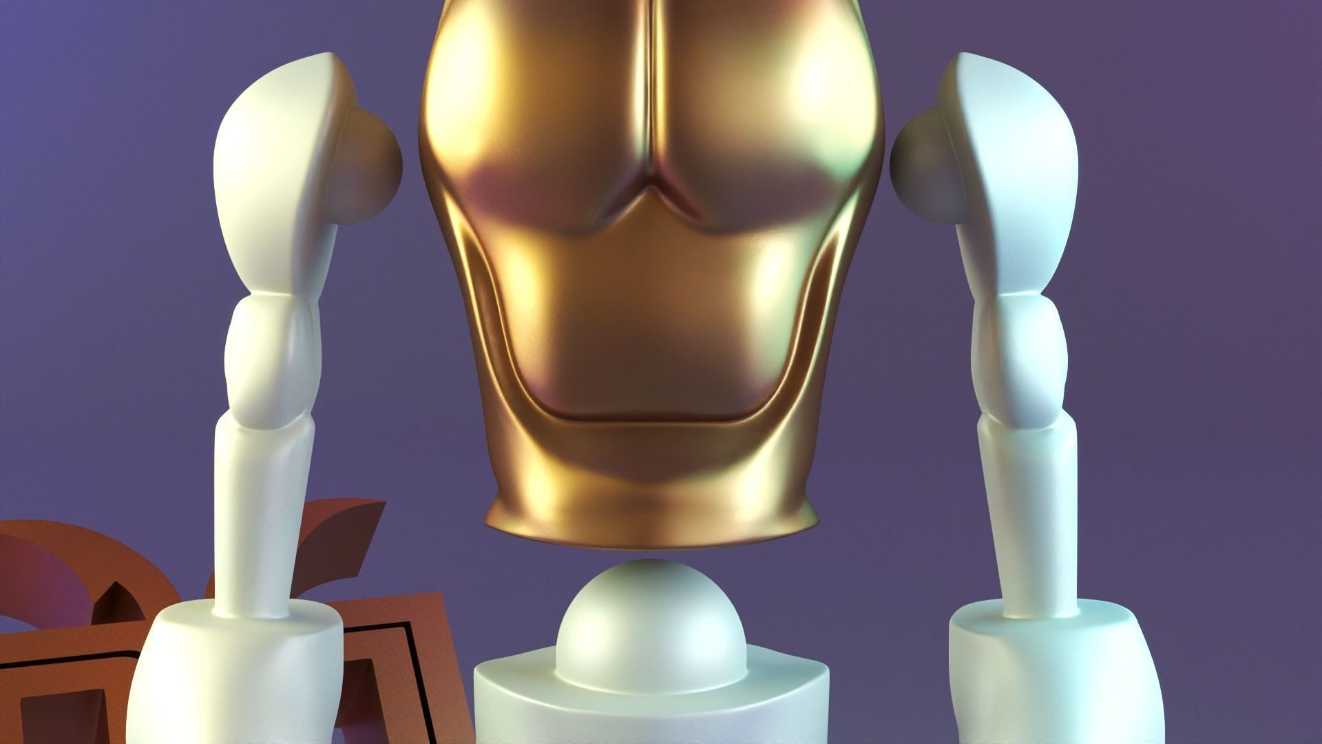 Standing fantasy man statue 3D print model_11