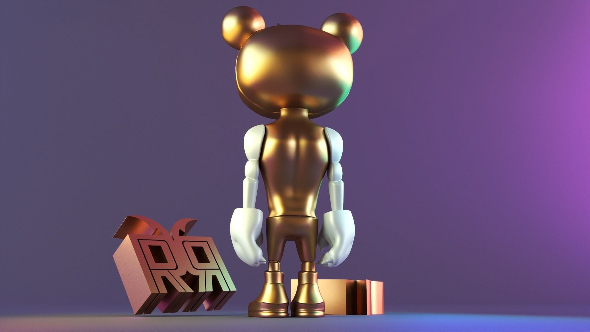 Standing fantasy man statue 3D print model_2