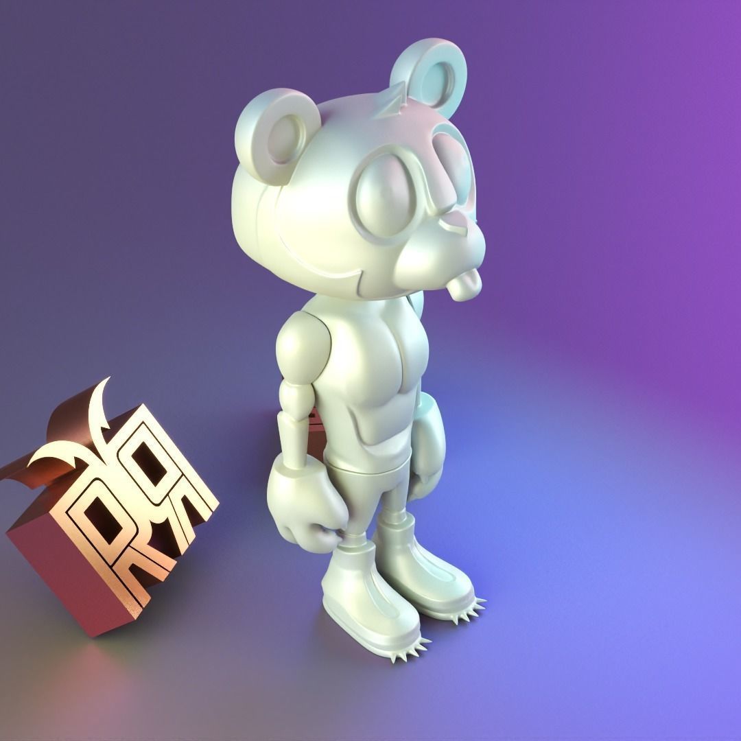 Standing fantasy man statue 3D print model_6