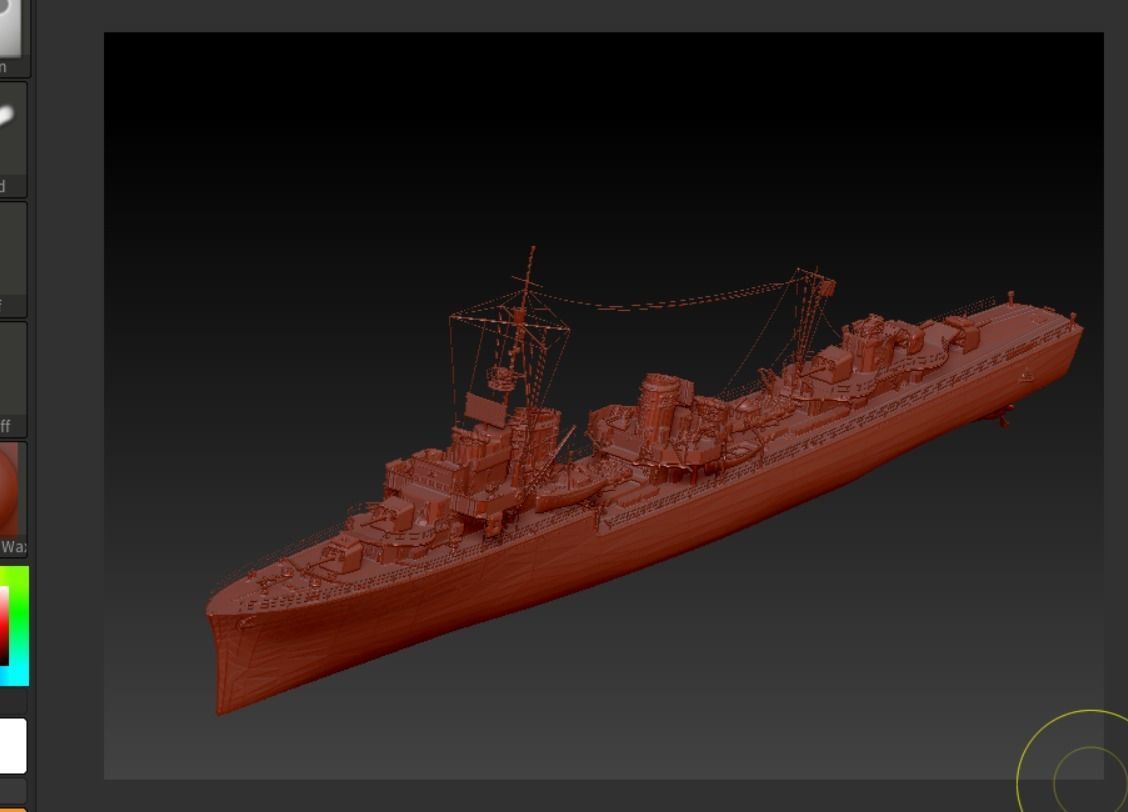 Destroyer Low-poly 3D model_7