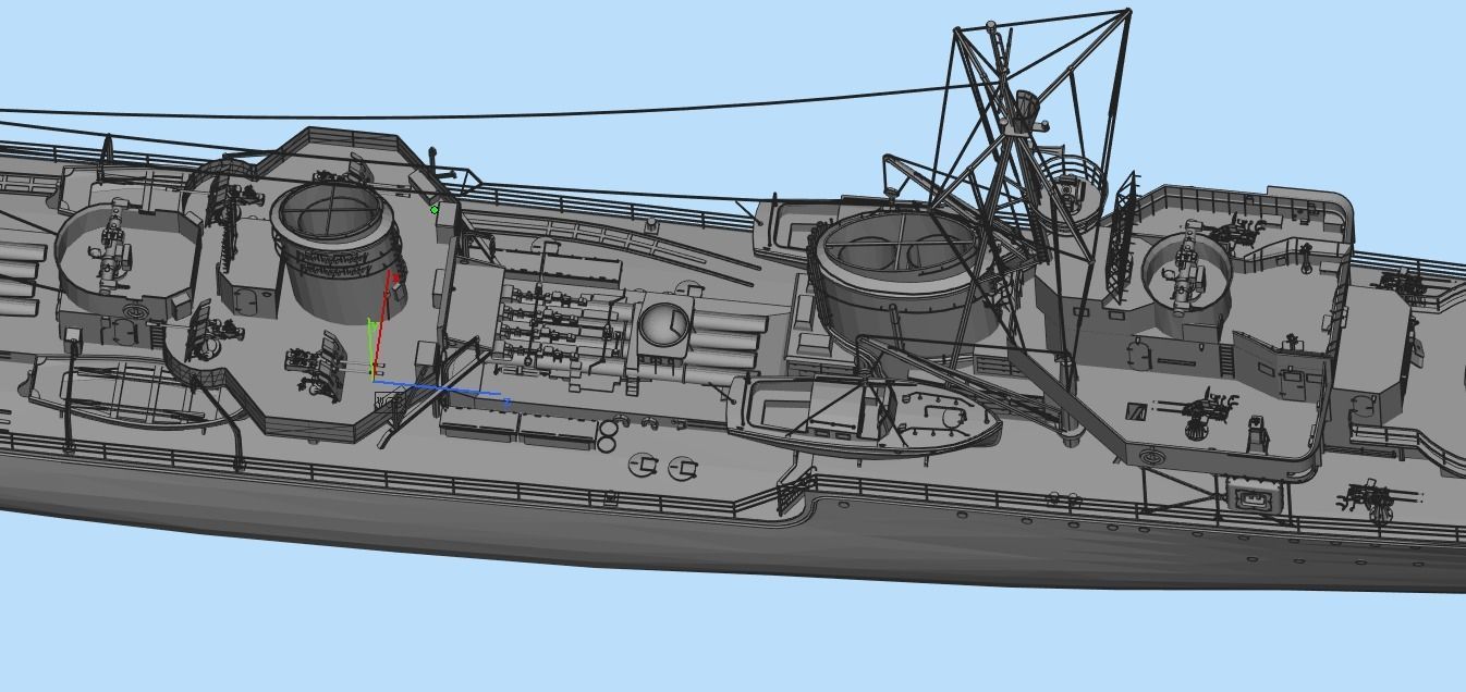 Destroyer Low-poly 3D model_2