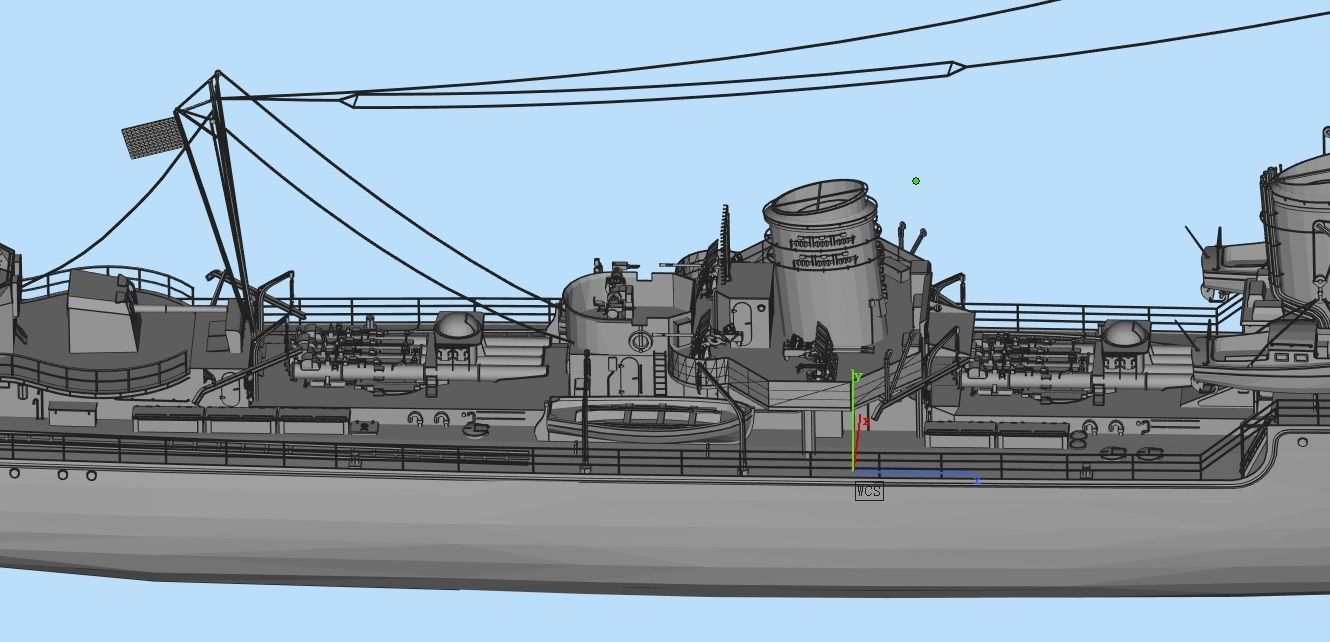 Destroyer Low-poly 3D model_3