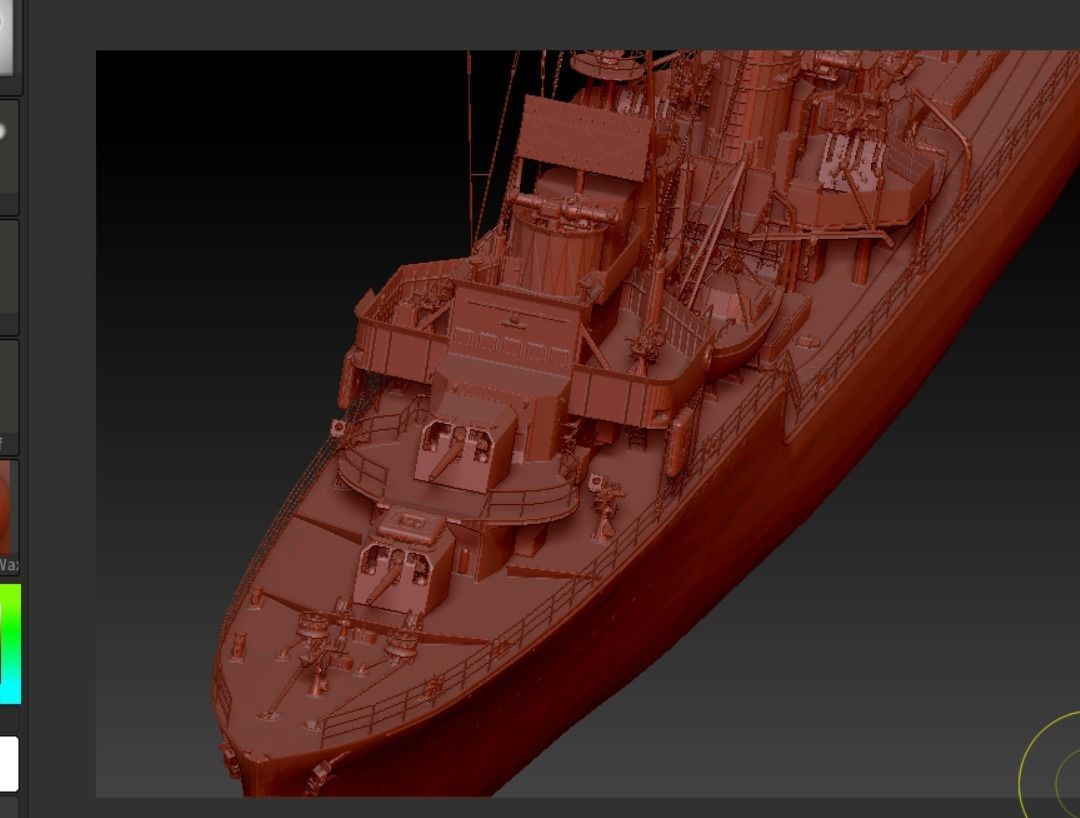 Destroyer Low-poly 3D model_9