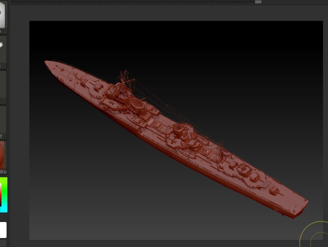 Destroyer Low-poly 3D model_8