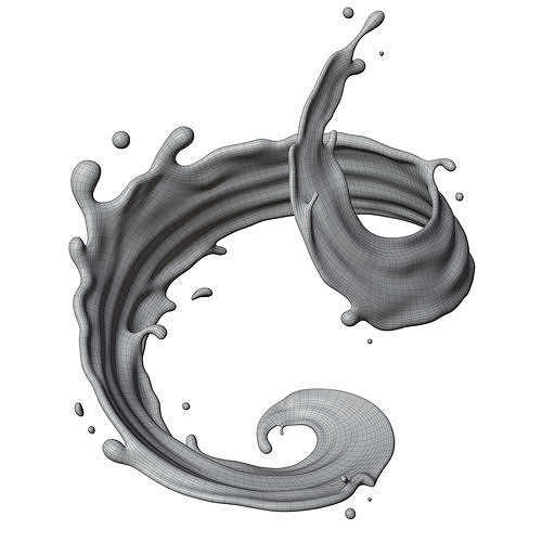 Chocolate Splash liquid 12 3D model 6