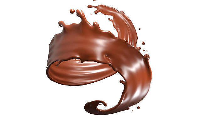 Chocolate Splash liquid 12 3D model 3