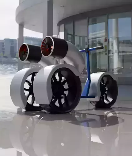 Turbo scooter Low-poly 3D model