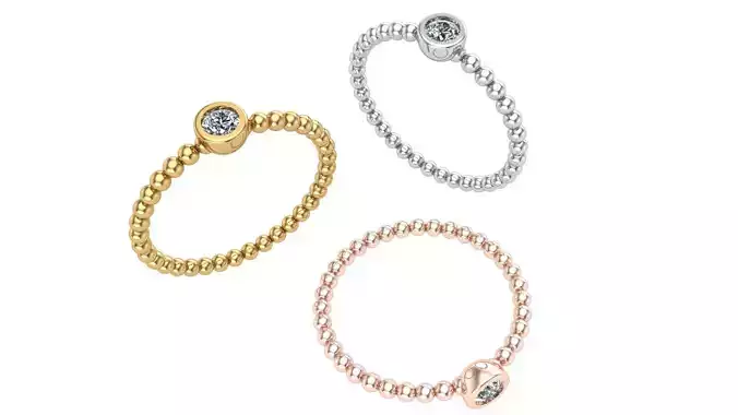 stack ring  round diamond 3 mm 